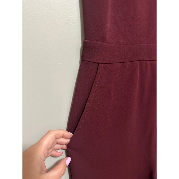 Lulus Jumpsuits Women Small Red Wine Open Back Spaghetti Straps Straight Sexy - Picture 4 of 9